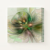 カラフルファンタジーモダン抽象芸術フラクタル花 ノートブック (裏面)