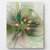 カラフルファンタジーモダン抽象芸術フラクタル花 フォトプラーク (正面)