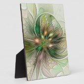 カラフルファンタジーモダン抽象芸術フラクタル花 フォトプラーク (側面)