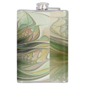 カラフルファンタジーモダン抽象芸術フラクタル花 フラスク (裏面)