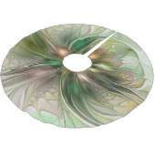 カラフルファンタジーモダン抽象芸術フラクタル花 ブラッシュドポリエステルツリースカート (アングル)