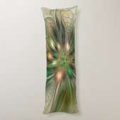 カラフルファンタジーモダン抽象芸術フラクタル花 ボディピロー (裏面 (縦))