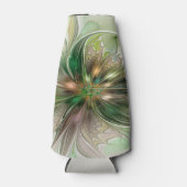 カラフルファンタジーモダン抽象芸術フラクタル花 ボトルクーラー (正面)