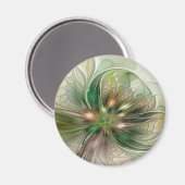 カラフルファンタジーモダン抽象芸術フラクタル花 マグネット (正面/裏面)