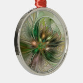 カラフルファンタジーモダン抽象芸術フラクタル花 メタルオーナメント (右)