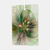 カラフルファンタジーモダン抽象芸術フラクタル花 メタルオーナメント (正面左)