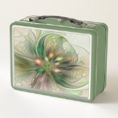 カラフルファンタジーモダン抽象芸術フラクタル花 メタルランチボックス (裏面)