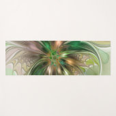 カラフルファンタジーモダン抽象芸術フラクタル花 ヨガマット (正面(横))