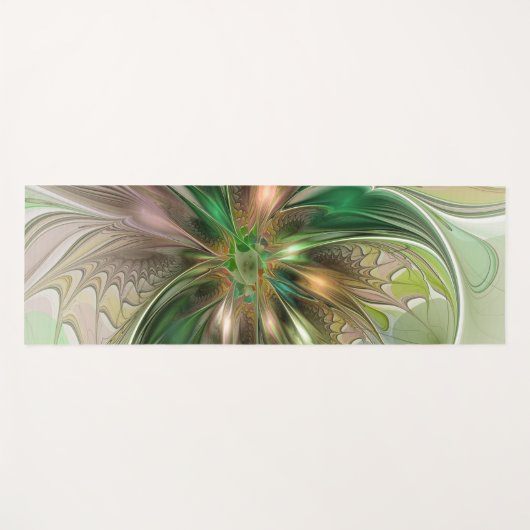 カラフルファンタジーモダン抽象芸術フラクタル花 ヨガマット