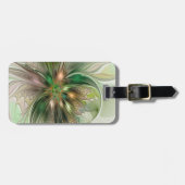 カラフルファンタジーモダン抽象芸術フラクタル花 ラゲッジタグ (正面横)