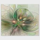 カラフルファンタジーモダン抽象芸術フラクタル花 ラッピングペーパー (フラット)