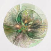 カラフルファンタジーモダン抽象芸術フラクタル花 ラベル (デザイン1)