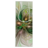 カラフルファンタジーモダン抽象芸術フラクタル花 ワインギフトバッグ (正面)