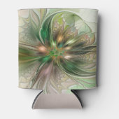 カラフルファンタジーモダン抽象芸術フラクタル花 缶クーラー (正面)