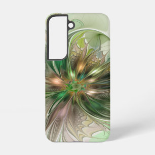 カラフルファンタジーモダン抽象芸術フラクタル花 SAMSUNG GALAXY S22ケース