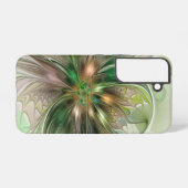 カラフルファンタジーモダン抽象芸術フラクタル花 SAMSUNG GALAXYケース (裏面横)