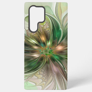 カラフルファンタジーモダン抽象芸術フラクタル花 SAMSUNG GALAXY S22 ULTRAケース