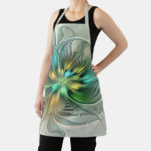 カラフルファンタジーモダン抽象芸術フラワーフラクタル エプロン (インサイチュ)