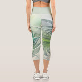 カラフルファンタジーモダン抽象芸術フラワーフラクタル カプリレギンス (裏面)