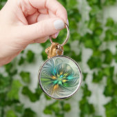 カラフルファンタジーモダン抽象芸術フラワーフラクタル キーホルダー (手)