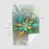 カラフルファンタジーモダン抽象芸術フラワーフラクタル ゴルフタオル (インサイチュ)