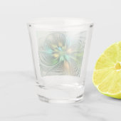 カラフルファンタジーモダン抽象芸術フラワーフラクタル ショットグラス (裏面)