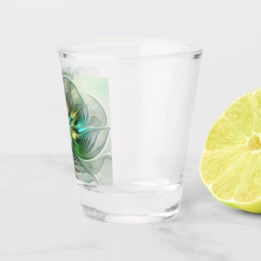 カラフルファンタジーモダン抽象芸術フラワーフラクタル ショットグラス (右)