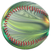 カラフルファンタジーモダン抽象芸術フラワーフラクタル ソフトボール (正面左)