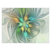 カラフルファンタジーモダン抽象芸術フラワーフラクタル テーブルクロス (正面(横))