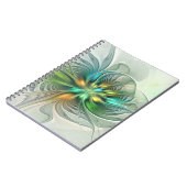 カラフルファンタジーモダン抽象芸術フラワーフラクタル ノートブック (左側)