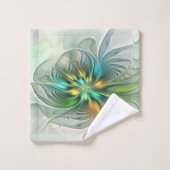 カラフルファンタジーモダン抽象芸術フラワーフラクタル バスタオルセット (ウォッシュタオル)