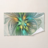 カラフルファンタジーモダン抽象芸術フラワーフラクタル バスタオルセット (ハンドタオル)