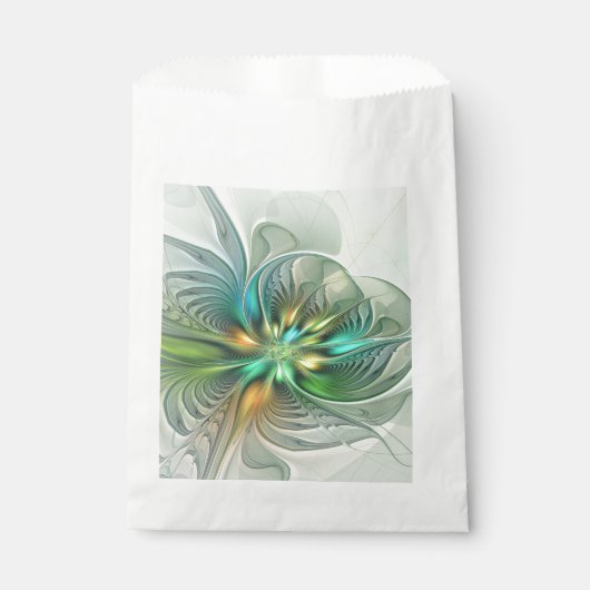 カラフルファンタジーモダン抽象芸術フラワーフラクタル フェイバーバッグ (正面)