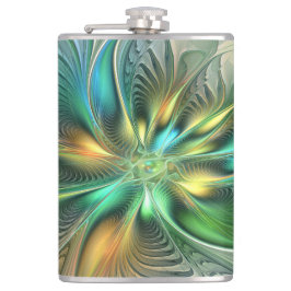 カラフルファンタジーモダン抽象芸術フラワーフラクタル フラスク