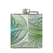 カラフルファンタジーモダン抽象芸術フラワーフラクタル フラスク (裏面)