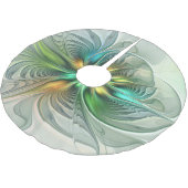 カラフルファンタジーモダン抽象芸術フラワーフラクタル ブラッシュドポリエステルツリースカート (アングル)