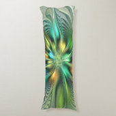 カラフルファンタジーモダン抽象芸術フラワーフラクタル ボディピロー (正面縦)
