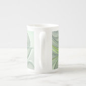 カラフルファンタジーモダン抽象芸術フラワーフラクタル ボーンチャイナマグカップ (裏面)