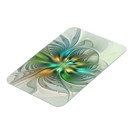 カラフルファンタジーモダン抽象芸術フラワーフラクタル マグネット (左側)