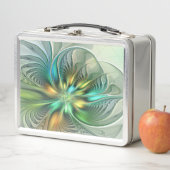 カラフルファンタジーモダン抽象芸術フラワーフラクタル メタルランチボックス (インサイチュ)