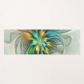 カラフルファンタジーモダン抽象芸術フラワーフラクタル ヨガマット (正面(横))