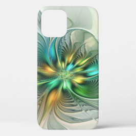 カラフルファンタジーモダン抽象芸術フラワーフラクタル iPhone 12 PROケース