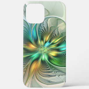カラフルファンタジーモダン抽象芸術フラワーフラクタル iPhone 12 PRO MAX ケース