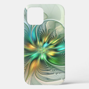 カラフルファンタジーモダン抽象芸術フラワーフラクタル iPhone 12 PROケース