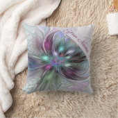 カラフルファンタジーモダン抽象芸術花名 クッション (ブランケット)