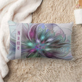 カラフルファンタジーモダン抽象芸術花名 ランバークッション (ブランケット)