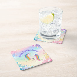 カラフルファンタジーユニコーン ペーパーコースター