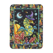 カラフルファンタジー乗馬、ハロウィーン海の魔女 マグネット (縦)