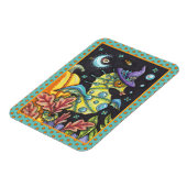 カラフルファンタジー乗馬、ハロウィーン海の魔女 マグネット (左側)