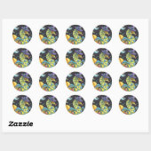 カラフルファンタジー乗馬、ハロウィーン海の魔女 ラウンドシール (シート)